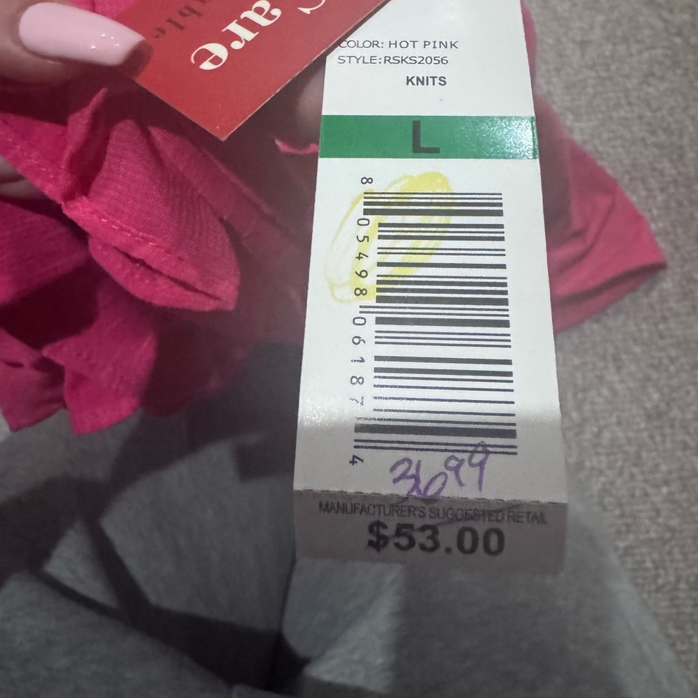 Rafaella Fuchsia Ruffle Neck Tank Top - Picture 3 of 3